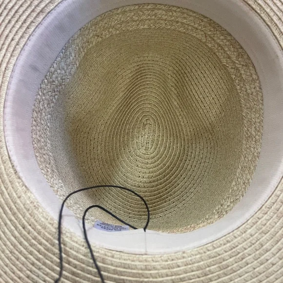 Cowboy hat with multicolor beaded band wood detail rolled brim NWT - Picture 5 of 5